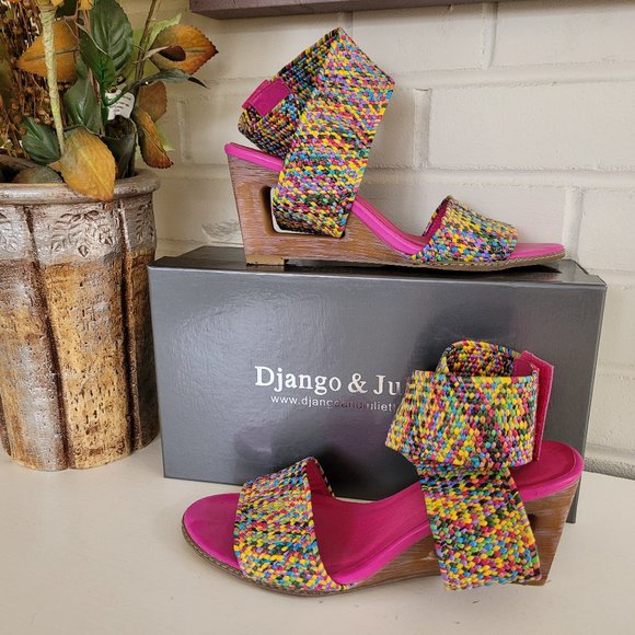 Django & Juliette Shoes - Django & Juliette Multi-Coloured Stacked Heel Sandals EU 40/US 9.5